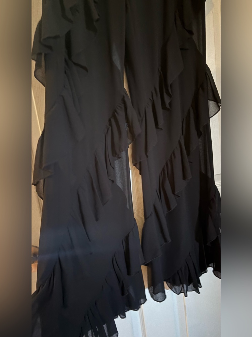 AKIRA Black Ruffle Tiered Pants